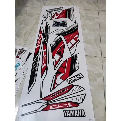 Tem Rời Exciter 150 Mxking Đỏ Đen 2021  - Decal In Chất Lượng
