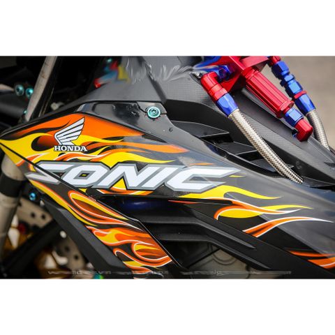 Tem rời Sonic 150 lửa đen cam, in sắc nét, 3 lớp không phai màu CM00112 1 2