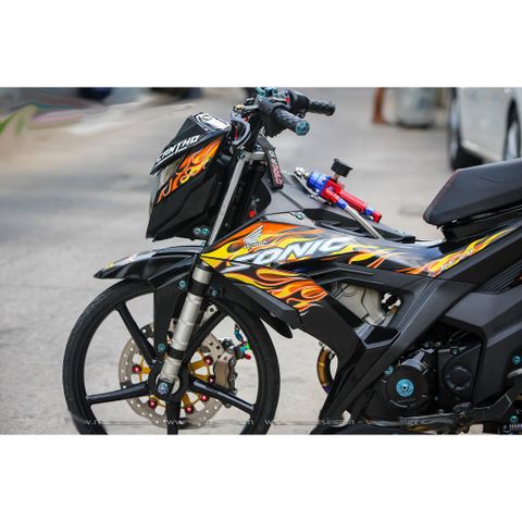 Tem rời Sonic 150 lửa đen cam, in sắc nét, 3 lớp không phai màu CM00112 1 2