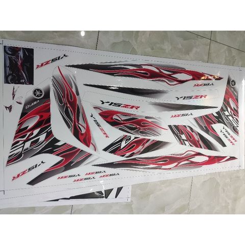 [FreeShip] [Ảnh thật] Tem rời Exciter150 - Mẫu Y15ZR - Tem lửa xám đỏ - Chuẩn From cực đẹp Quyen Decal