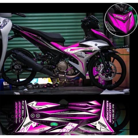 Tem rời exciter 150 mẫu Mx xe trắng phối nhiều màu