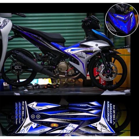 Tem rời exciter 150 mẫu Mx xe trắng phối nhiều màu