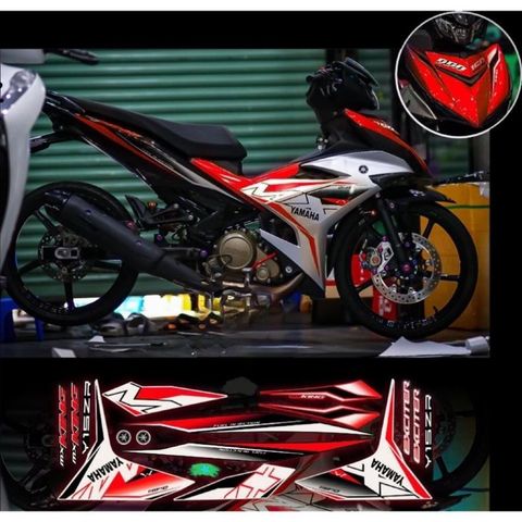 Tem rời exciter 150 mẫu Mx xe trắng phối nhiều màu