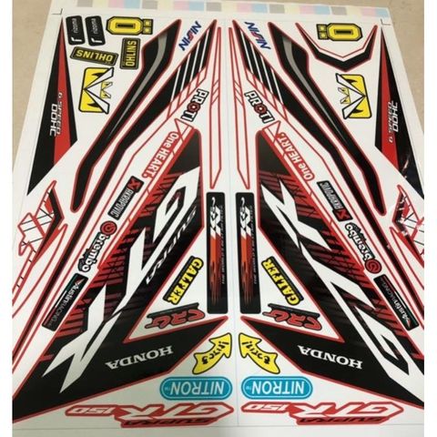 Tem Rời Winner GTR V1 Dán Xe Đỏ - Tem Chuẩn Hình - Không Phai Màu - Tặng Nhiều Logo  - Decal In Chất Lượng