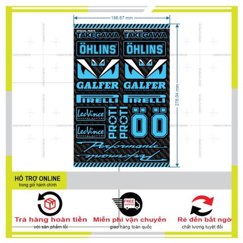 SHINDECAL- LOGO STICKER MẮT FENDI DÁN XE MÁY - Tem 3 Lớp  Cao Cấp