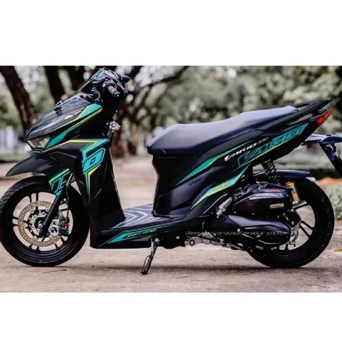 Tem Rời Vario 150 Đen Phối Xanh Ngọc  - Decal In Chất Lượng