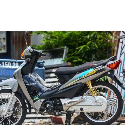 Tem Rời Dán Xe Wave 100 Mẫu Chữ S Bạc Xanh Đen Cực Đẹp, Hàng 3 Lớp Chất Lượng Cao Quyen Decal