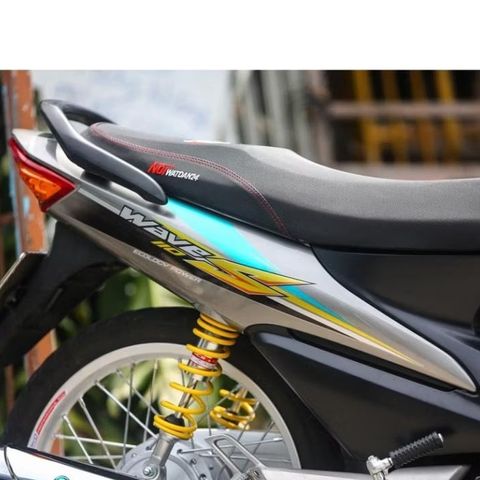 Tem Rời Dán Xe Wave 100 Mẫu Chữ S Bạc Xanh Đen Cực Đẹp, Hàng 3 Lớp Chất Lượng Cao Quyen Decal
