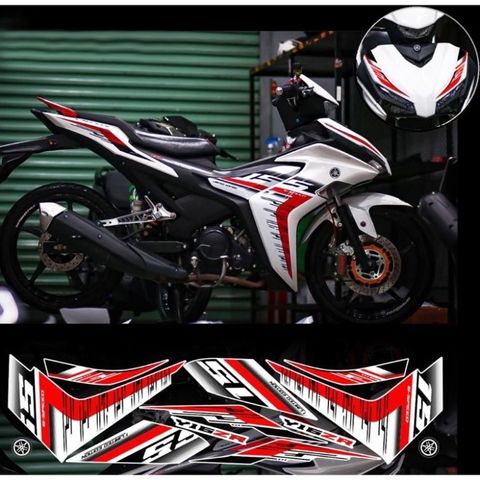 Tem rời exciter 155 mẫu Zin xe trắng phối đủ màu
