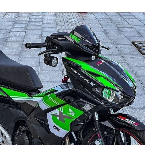TEM HRC DÁN XE WINNER X V3 MÀU ĐEN XANH LÁ CÂY DẠ QUANG - Decal Cao Cấp Nhất