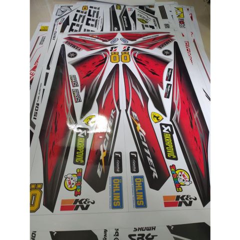 Tem Rời Exciter Đời Đầu 2006 Dán Xe Đỏ - Tem Chuẩn Hình  - Decal In Chất Lượng