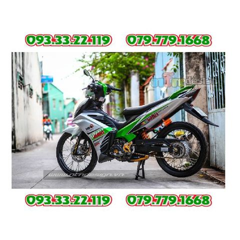 Tem Rời Yamaha Exciter 135 Xám Bạc Phối Xanh Lá