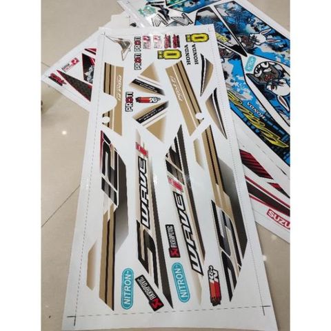 Tem Rời Honda Wave 125i Trắng Dán Xe Future  - Decal In Chất Lượng