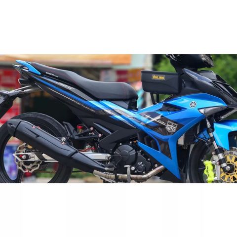 Tem Rời Yamaha Exciter 150 Hoa Văn Xanh Đen 2022  - Decal In Chất Lượng