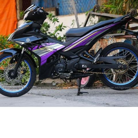 Tem rời Exciter 150 Crom mẫu Y15ZR đen tím, thiết kế đẹp mắt, in sắc nét, 3 lớp không bay màu MD00163 Cao Cấp