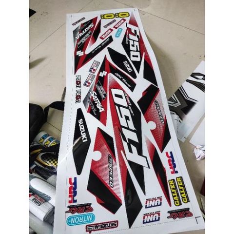 Tem Rời Suzuki Satria F150 Đỏ Đen  - Decal In Chất Lượng
