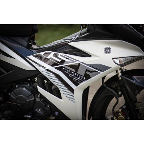 Tem Rời Dán Xe Exciter 150 Mẫu Chữ Y15 ZR 2021 Trắng Đen Cực Đẹp, Hàng 3 Lớp Chất Lượng Cao Quyen Decal