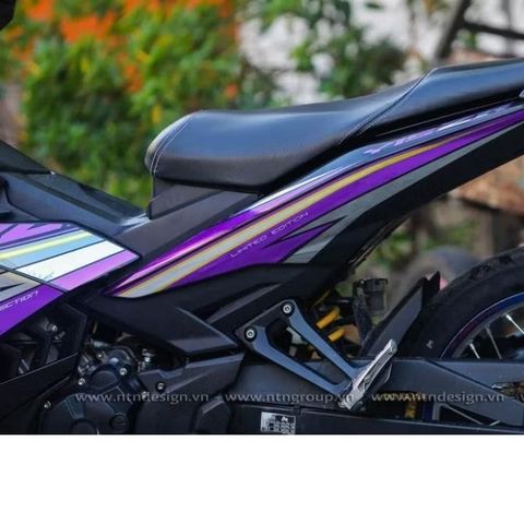 Tem rời Exciter 150 Crom mẫu Y15ZR đen tím, thiết kế đẹp mắt, in sắc nét, 3 lớp không bay màu MD00163 Cao Cấp
