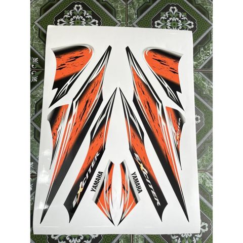 Tem Rời Dán Xe Exciter 2006 Mẫu ZIn Cam Bạc Đen Cực Chuẩn, Hàng 3 Lớp Chất Lượng Cao Quyen Decal