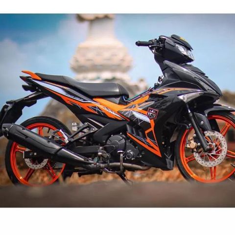 Tem Rời Ex 150 Y15ZR 2021 Đen Cam  - Decal In Chất Lượng