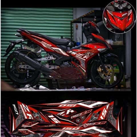 Tem rời exciter 150 Y15Zr phối nhiều màu xe