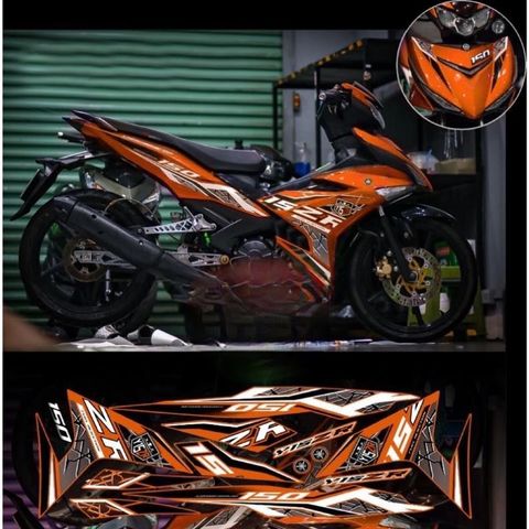 Tem rời exciter 150 Y15Zr phối nhiều màu xe