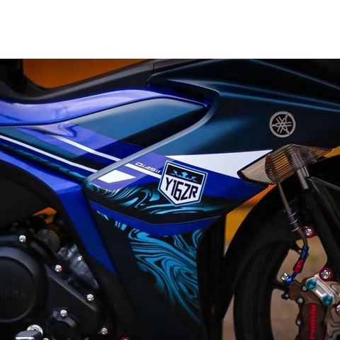 [FreeShip] Tem rời Exciter 155 xanh nhám - mẫu Y16ZR 2023 hoa văn bắt mắt xanh đen Quyen Decal