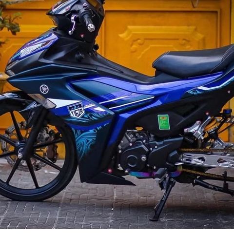[FreeShip] Tem rời Exciter 155 xanh nhám - mẫu Y16ZR 2023 hoa văn bắt mắt xanh đen Quyen Decal