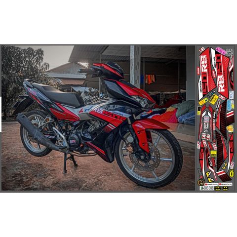 TEM RS150 WINNER X MÀU ĐỎ ĐEN - Decal Cao Cấp Nhất
