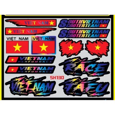 tem logo sticker Việt Nam Race kích thước nhỏ vừa