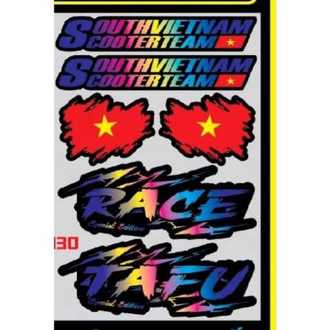 tem logo sticker Việt Nam Race kích thước nhỏ vừa