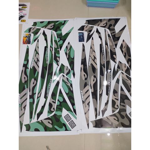 Tem Rời Exciter 150 Camo Dán Xe Đen - Tem Chuẩn Hình
