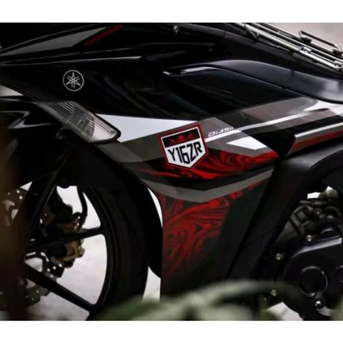 Tem Rời Exciter 155 Hoa Văn Đỏ Đen  - Decal In Chất Lượng