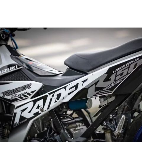 Tem rời Raider R150 đen cho xe trắng Quyen Decal