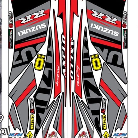 Tem Suzuki Axelo 125 Đỏ Đen - Chất Liệu Decal Cao Cấp
