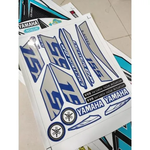 Tem Exciter 155 Xanh Gp 2022 - Tem Chuẩn  - Decal In Chất Lượng