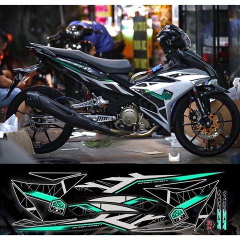 Tem rời exciter 150 bạc đen phối đủ màu