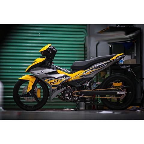Tem rời Exciter 150 mẫu lửa Y15ZR vàng xám , in sắc nét, 3 lớp không phai màu CM00025 1 2