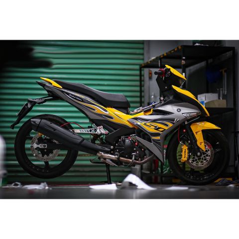 Tem rời Exciter 150 mẫu lửa Y15ZR vàng xám , in sắc nét, 3 lớp không phai màu CM00025 1 2