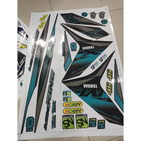 Tem Rời Yamaha Exciter MXKing 150 Dán Xe Đen Phối Xanh Ngọc  - Decal In Chất Lượng