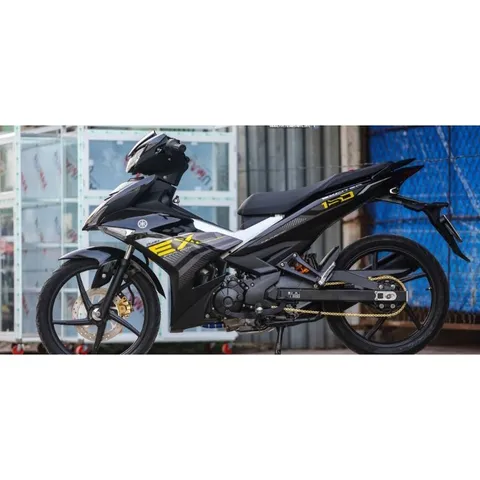 Tem Rời Exciter 150 2022 Dán Xe Đen Phối Tem Vàng - Tem Chuẩn Đẹp  - Decal In Chất Lượng