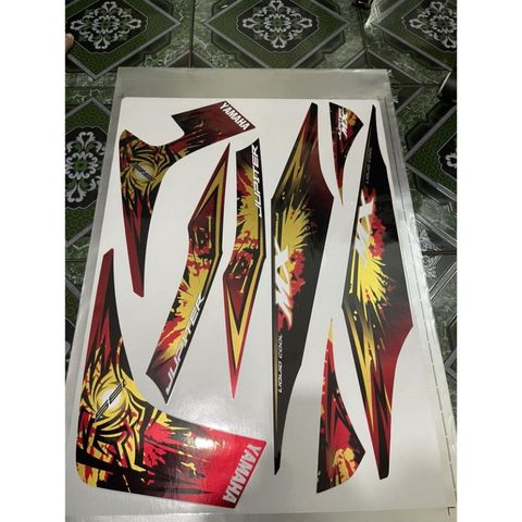 Tem Rời Dán Xe Exciter 2009 Mẫu Jupiter MX Đỏ Đen Vàng Cực Chất, Tem Candy Camay Cao Cấp Chất Lượng Cao Quyen Decal