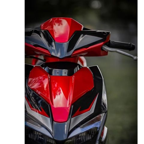 [FreeShip] TEM RỜI chỉ đỏ bạc tổ ong đơn giản cho AirBlade đen - tem in 3 lớp cao cấp không bay màu Quyen Decal