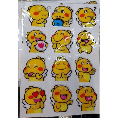 Combo Decal Sticker Khủng Long Vàng Siêu Đáng Yêu - Không Trùng Lập  - Decal In Chất Lượng