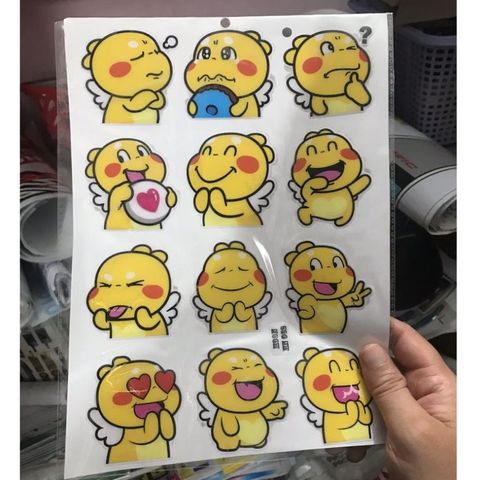 Combo Decal Sticker Khủng Long Vàng Siêu Đáng Yêu - Không Trùng Lập  - Decal In Chất Lượng