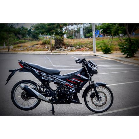 Tem Rời Dán Xe Raider FI Mẫu Đen Trắng Đỏ Chữ Satria Cực Chất, Hàng 3 Lớp Chất Lượng Cao Quyen Decal