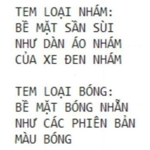 TEM RỜI CHỮ TÀU TRẮNG ĐEN DÁN XE EX155 VVA ĐEN BÓNG-ĐEN NHÁM-ĐEN VÀNG ĐỒNG QDC
