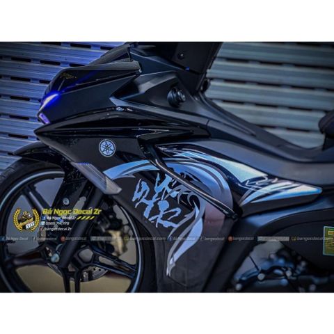 TEM RỜI CHỮ TÀU TRẮNG ĐEN DÁN XE EX155 VVA ĐEN BÓNG-ĐEN NHÁM-ĐEN VÀNG ĐỒNG QDC