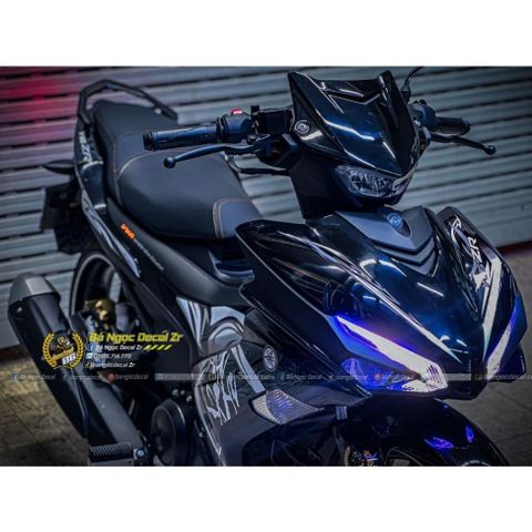 TEM RỜI CHỮ TÀU TRẮNG ĐEN DÁN XE EX155 VVA ĐEN BÓNG-ĐEN NHÁM-ĐEN VÀNG ĐỒNG QDC
