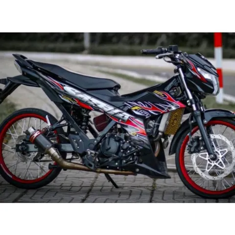 Tem Lửa Rời Suzuki Satria Đen 2023  - Decal In Chất Lượng